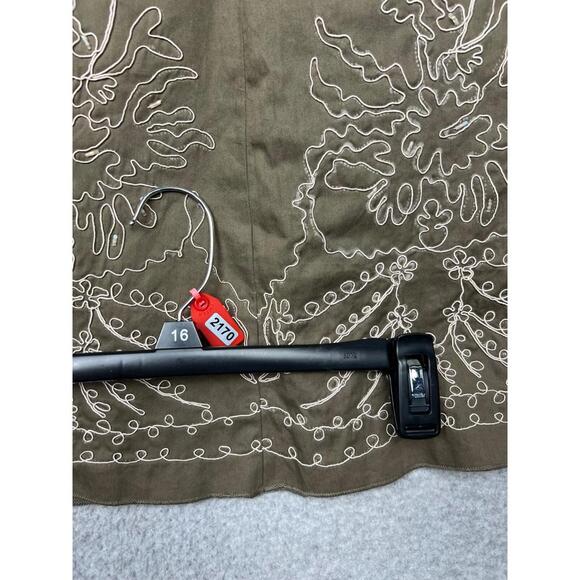 VTG SYLV!A Womens Midi Flare Skirt M Cotton Embroidered Boho Flowy Cottage core - Picture 10 of 11